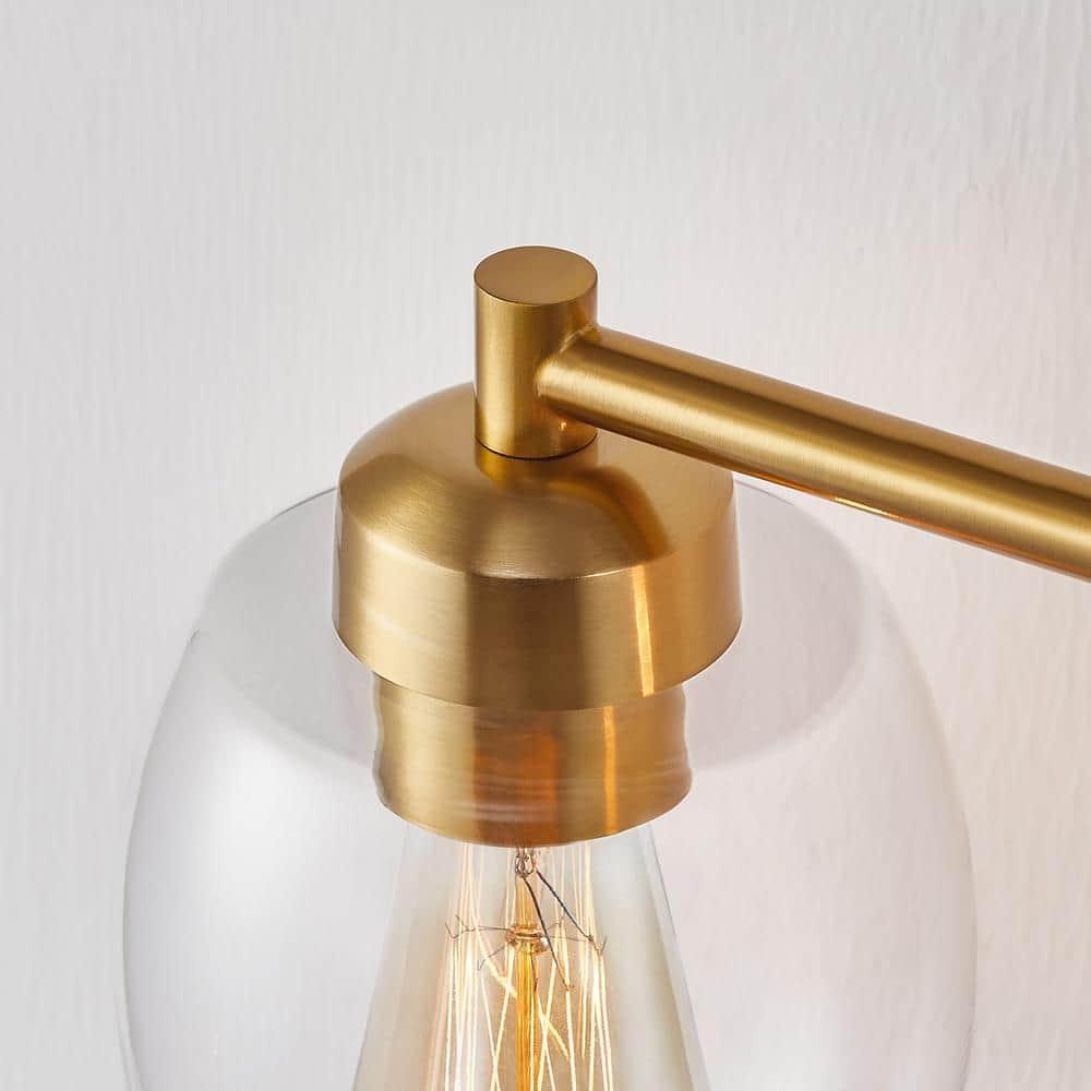 KAWOTI 4-Light Bathroom Light Fixtures, Antique Brass Vanity Wall Lamps over Mirror Bedroom Living Room Hallway