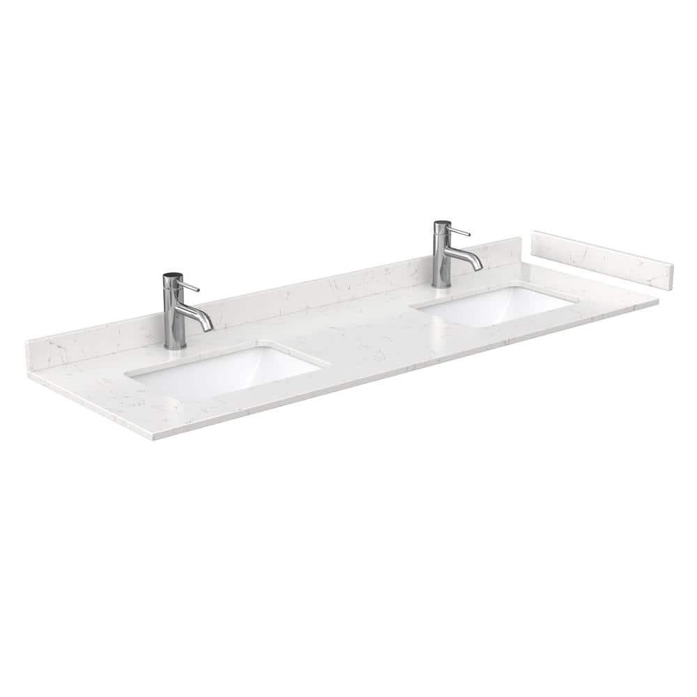 Beckett 66" Freestanding Double Bathroom Vanity with Cultured Marble Top