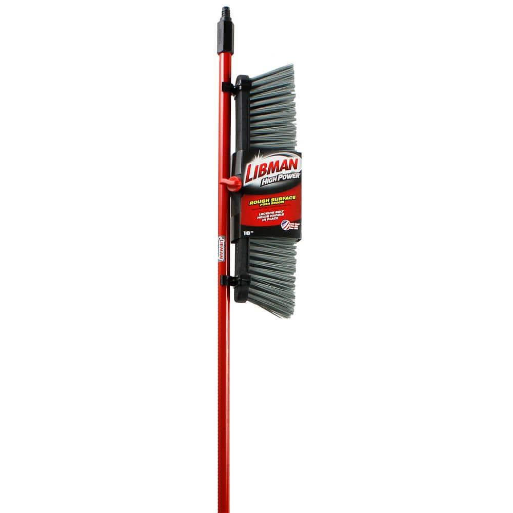 Libman 18 in. Rough Surface Push Broom Red Black