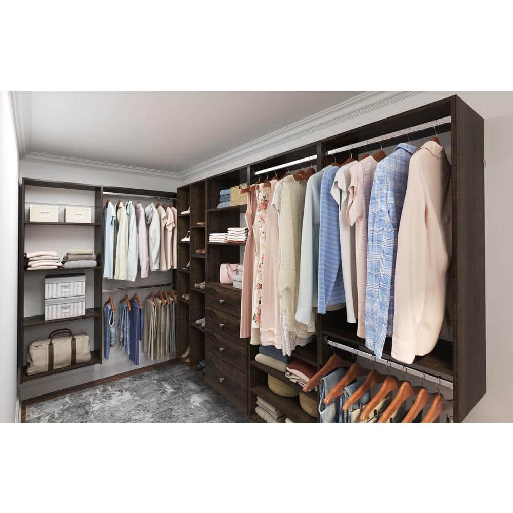 Easy Track 680099 25-1/8" Wide Double Hanging Rod Closet Organizer System - Truffle