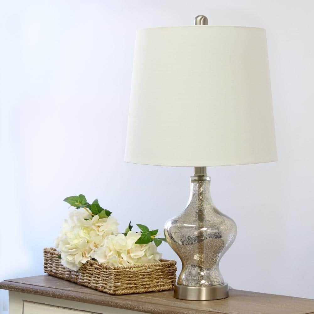 Elegant Designs Modern Glass Gourd Shaped Table Lamp - Mercury
