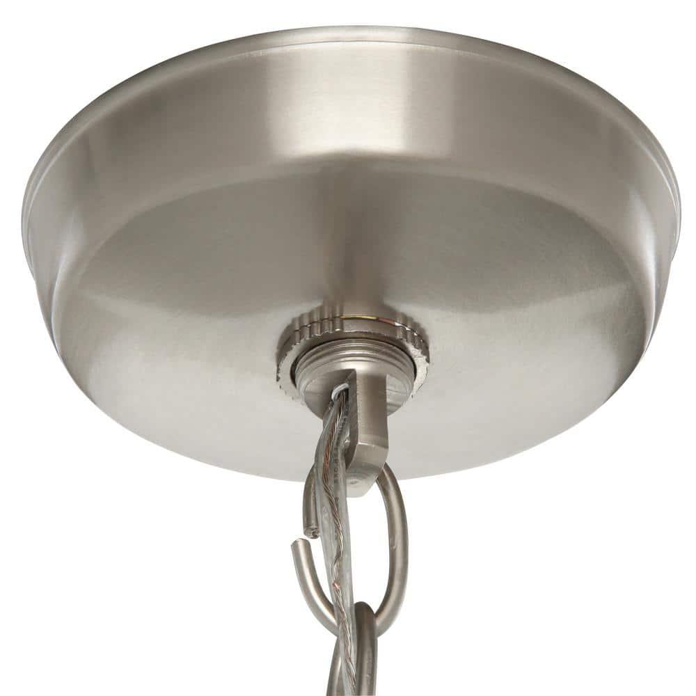 Progress Lighting Wisten 1-Light Pendant, Brushed Nickel, Etched Glass Shade Collection