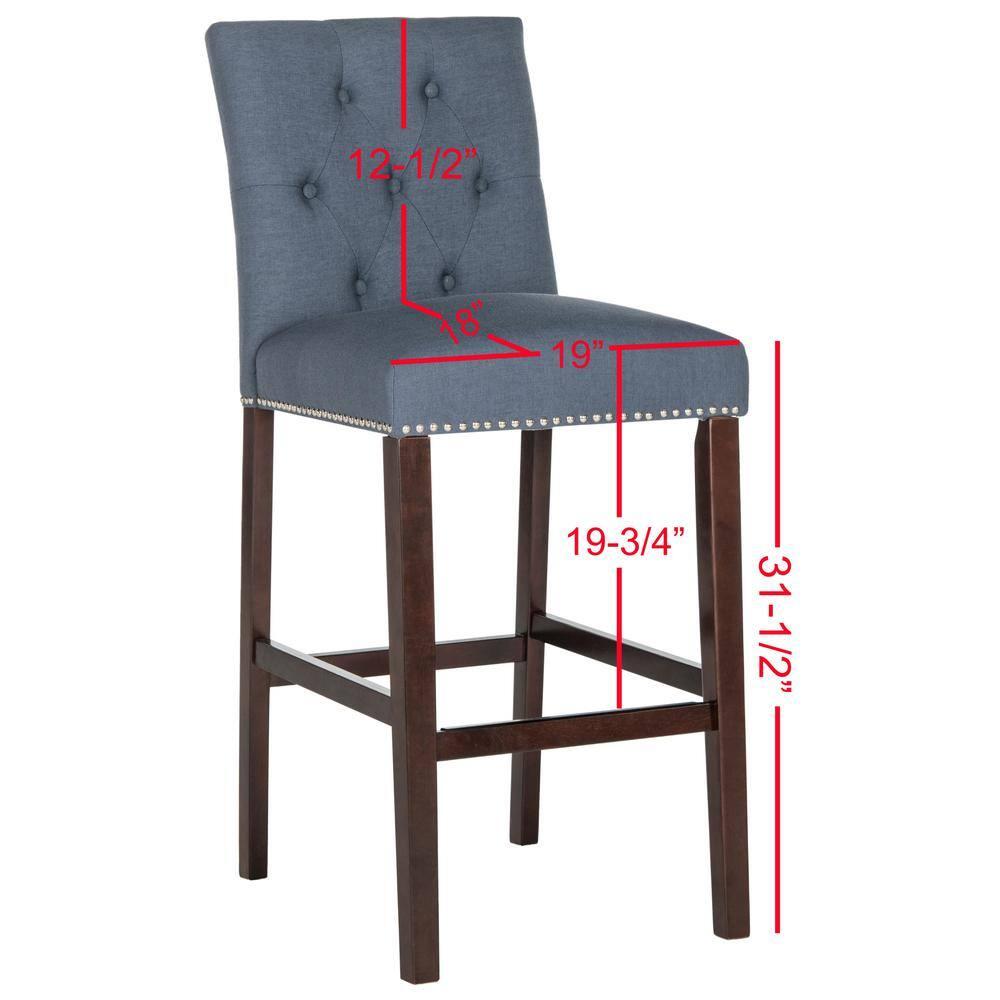 Norah Bar Stool (Set of 2) - FOX6210 - Navy - Safavieh Couture
