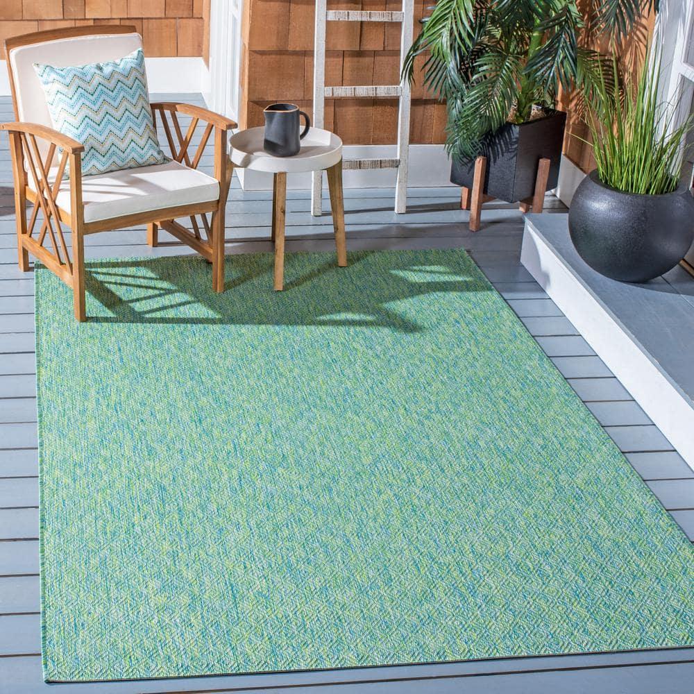 Courtyard CY8521 Power Loomed Indoor/Outdoor Area Rug - Green/Blue - 8'x10' - Safavieh.