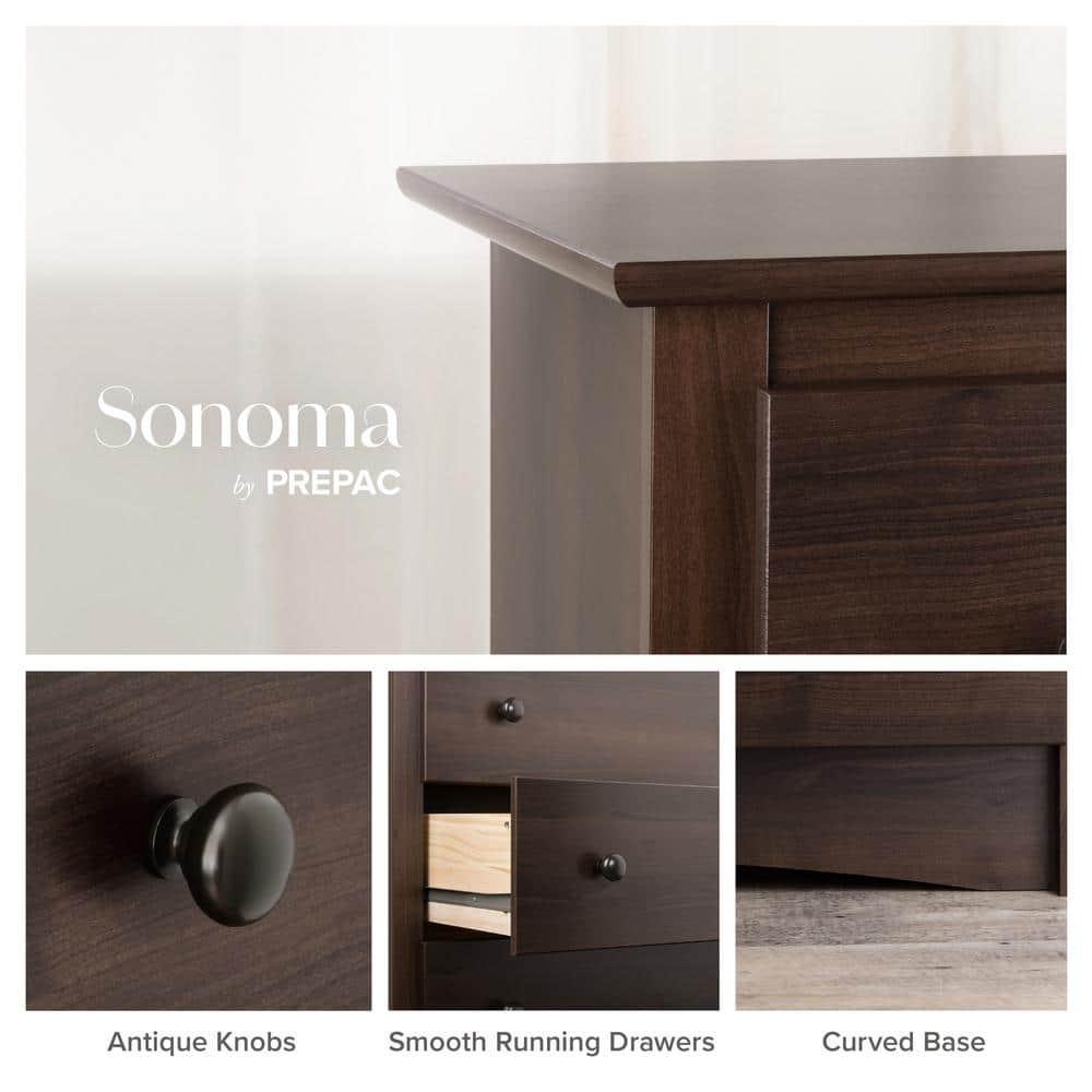 Sonoma 8 Drawer Dresser Espresso - Prepac: Laminated MDF, Metal Hardware, Includes Anti-Tip Kit