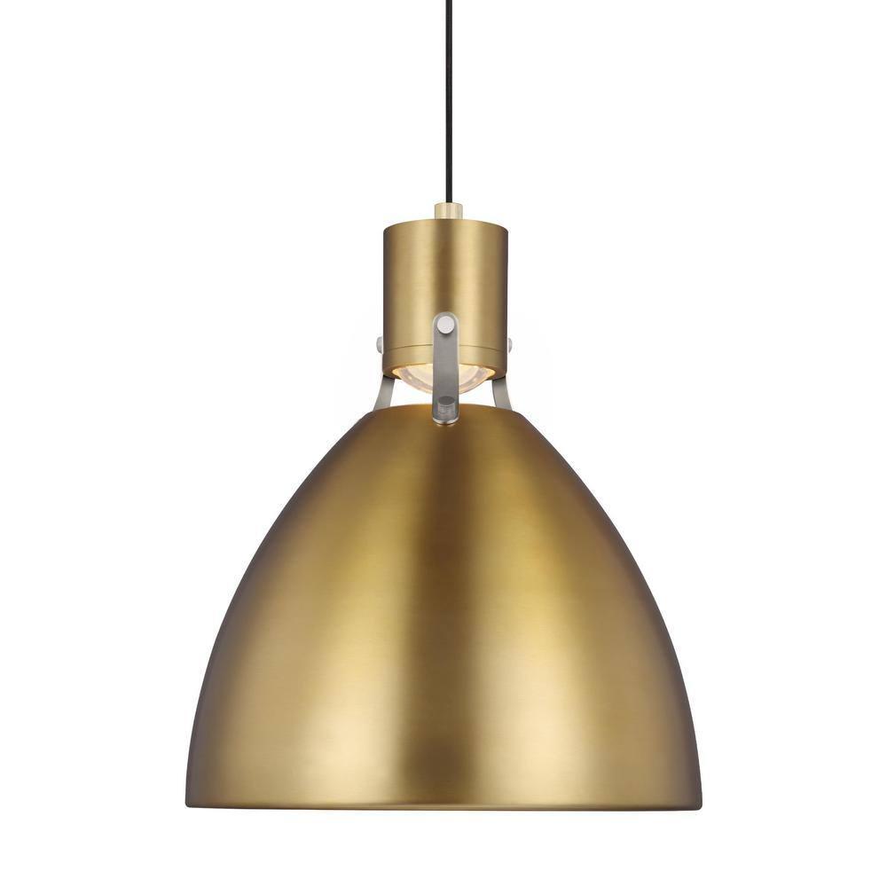 Scandinavian Inverted Bowl LED Pendant in Burnished Brass