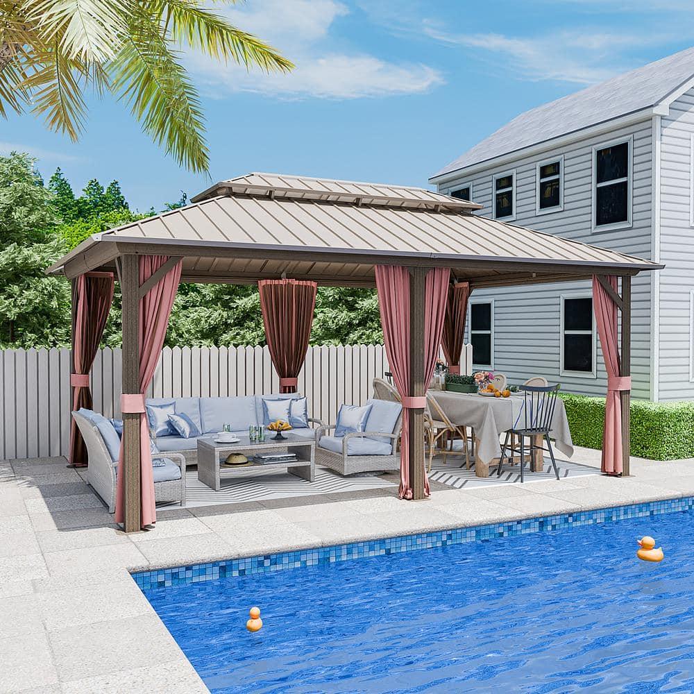 EAGLE PEAK Outdoor Aluminum Frame Hardtop Patio Gazebo