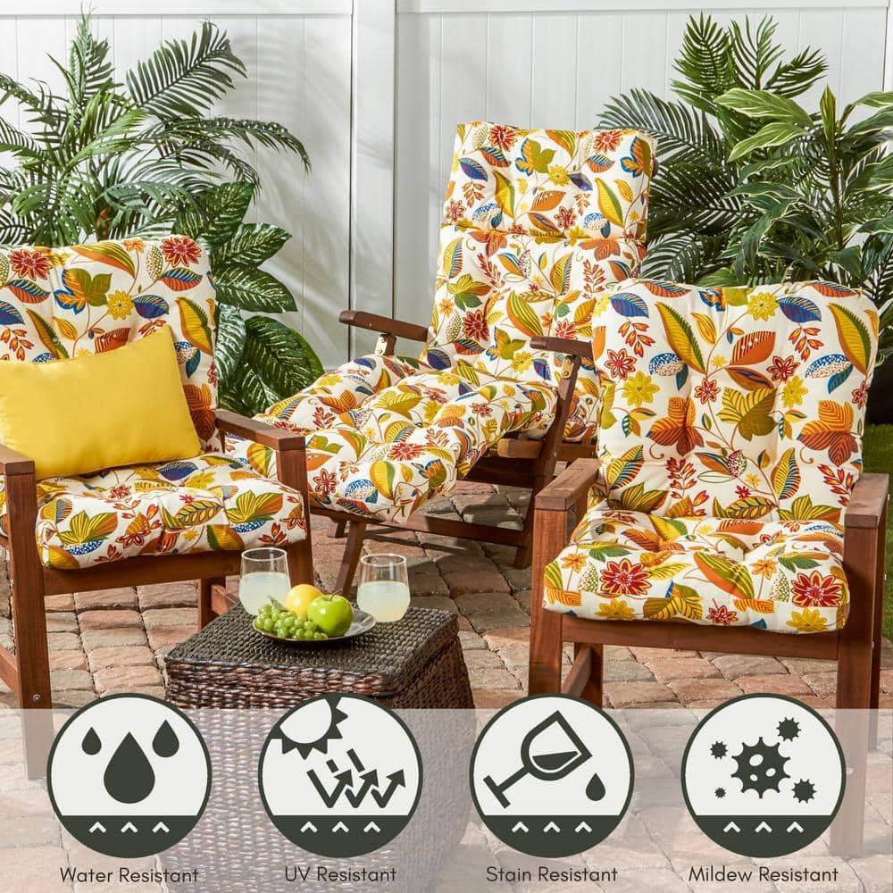 Esprit Floral Traditional 21"x42.5" Outdoor Chair Cushion