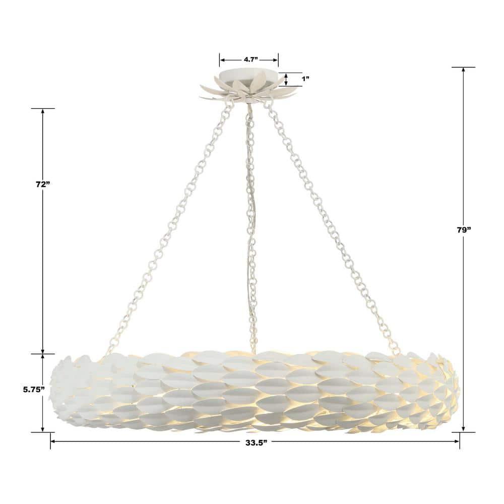 Crystorama Lighting Broche 8 - Light Pendant in  Matte White