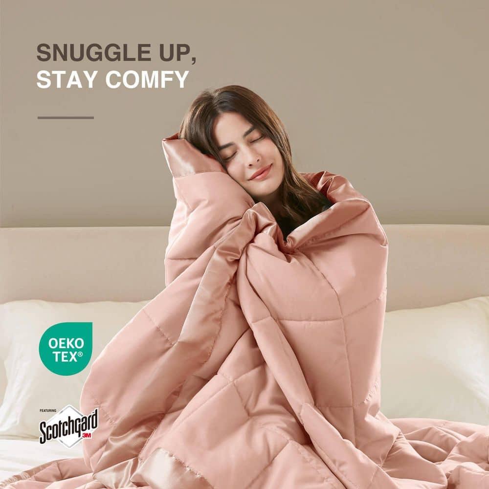 Lightweight Down Alternative Blanket with Satin Trim
