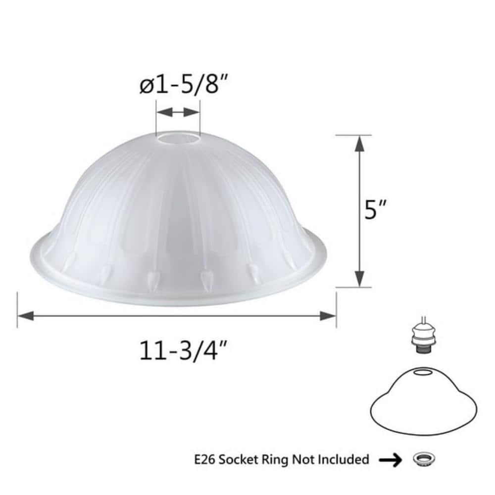 Aspen Creative Corporation 5'' H Glass Bowl Glass Shade