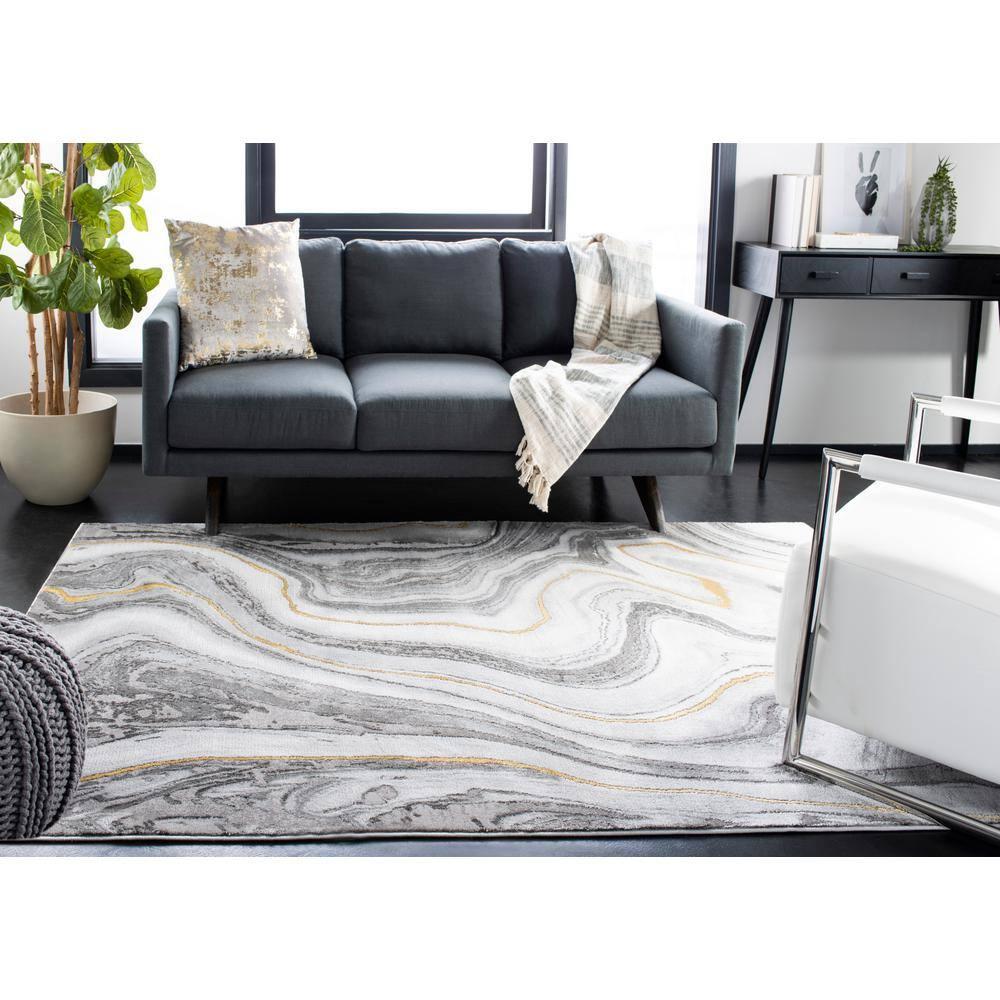 Craft CFT819 Loomed Indoor Area Rug - Grey/Gold - 5'3"x5'3" - Safavieh
