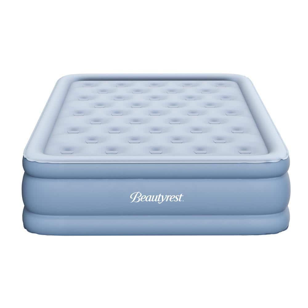 Beautyrest Raised Queen Air Mattress with Pump and Velveteen Surface