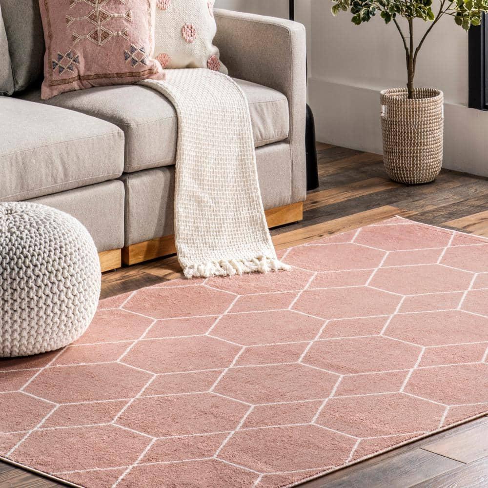 Nuloom Veronica Geometric 4x6 Indoor Area Rug for Living Room Bedroom Dining Room, Pink