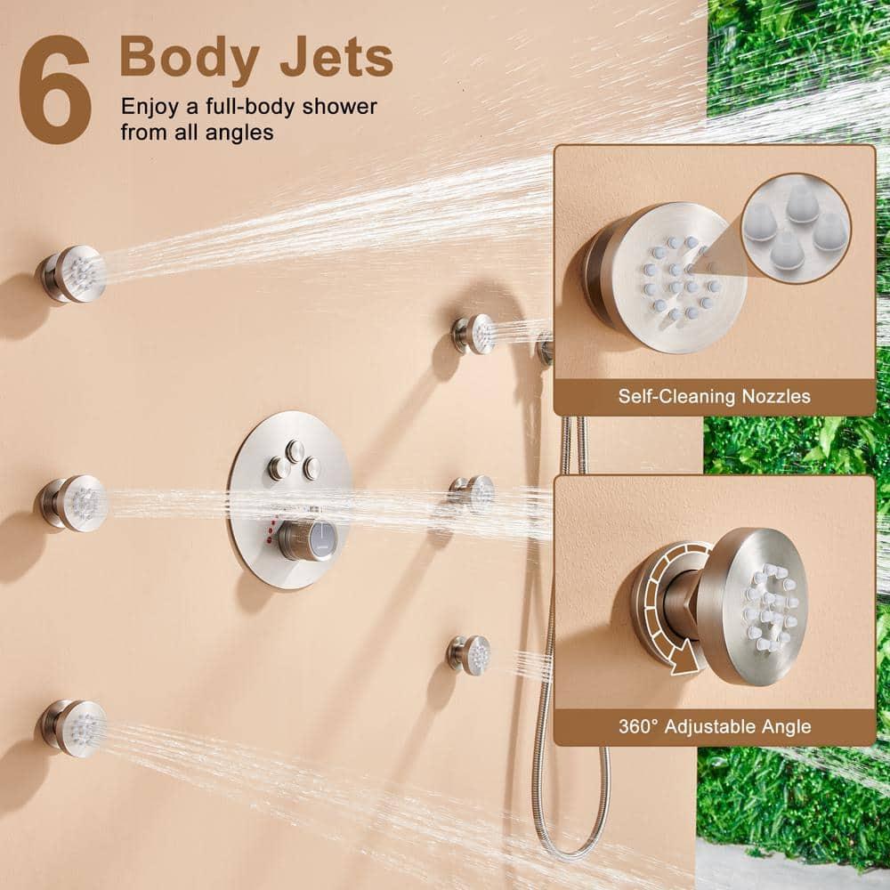 Thermostatic Rainfall Shower System with Rough in-Valve and Digital Display Handheld