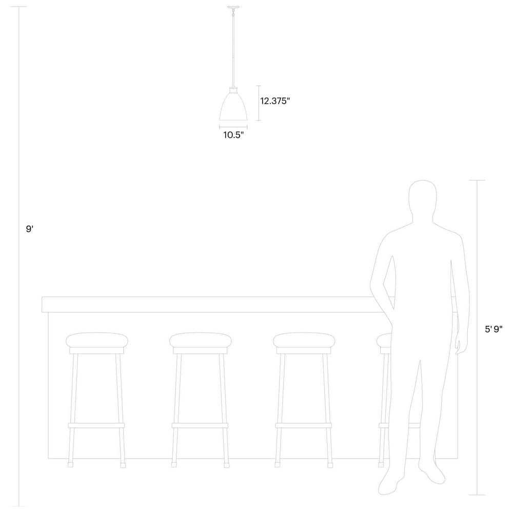 Varus Brushed Nickel 10.5" Steel Indoor/Outdoor Pendant Light