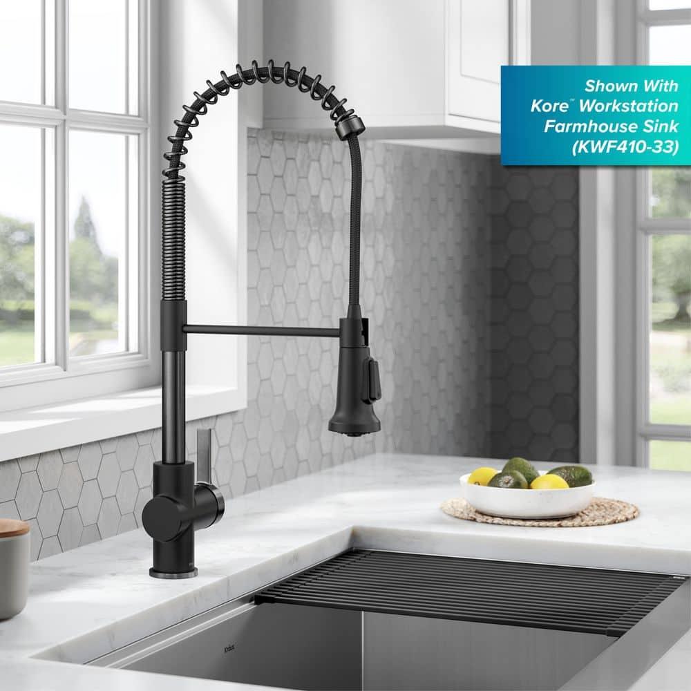 KRAUS Britt Commercial Style Single Handle Pull Down Kitchen Faucet