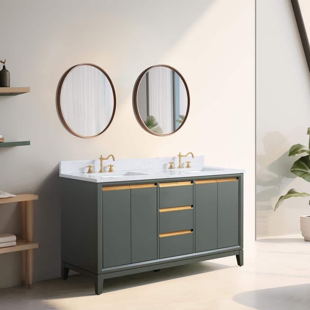 Vanity Art 60 Double Bathroom Vanity with Top