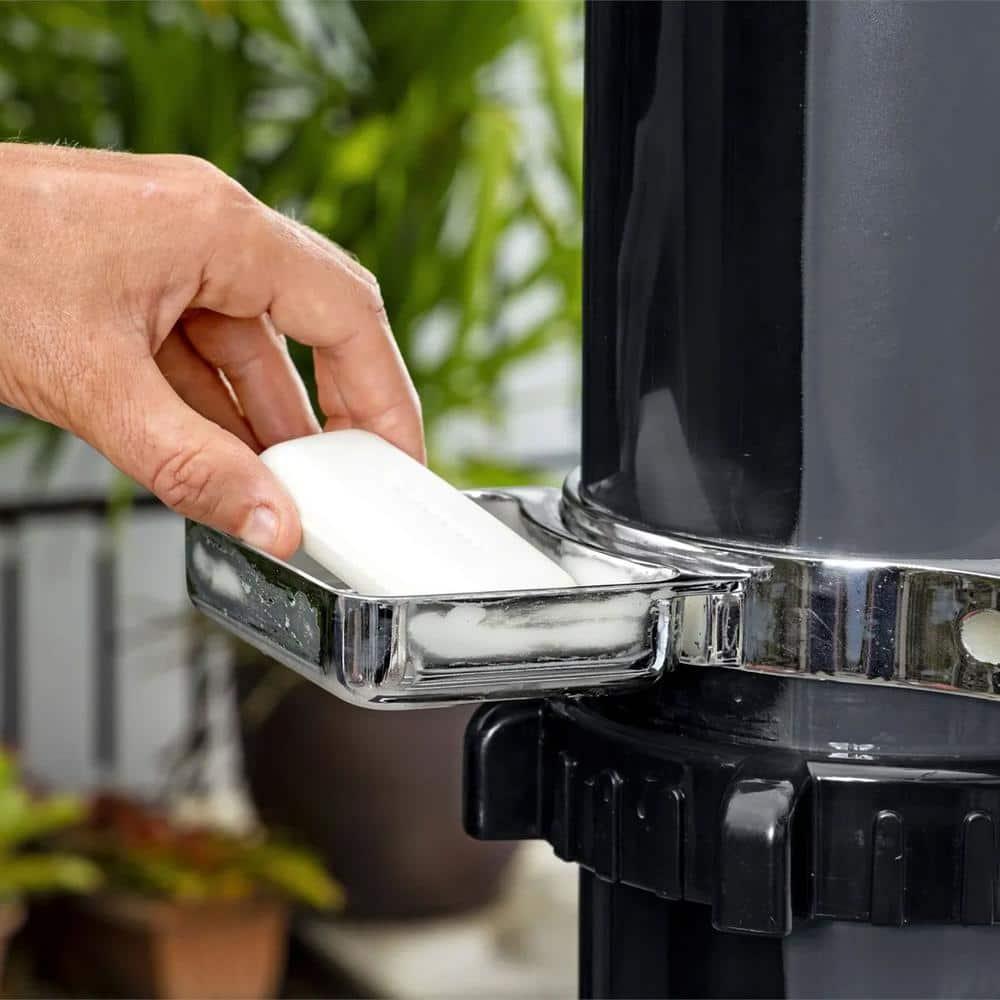 Bestway SolarFlow 9.2 Gallon Water Capacity Solar Heat Outdoor Shower with Adjustable Shower Head, Multiple Spray Settings and Quick Connector, Black