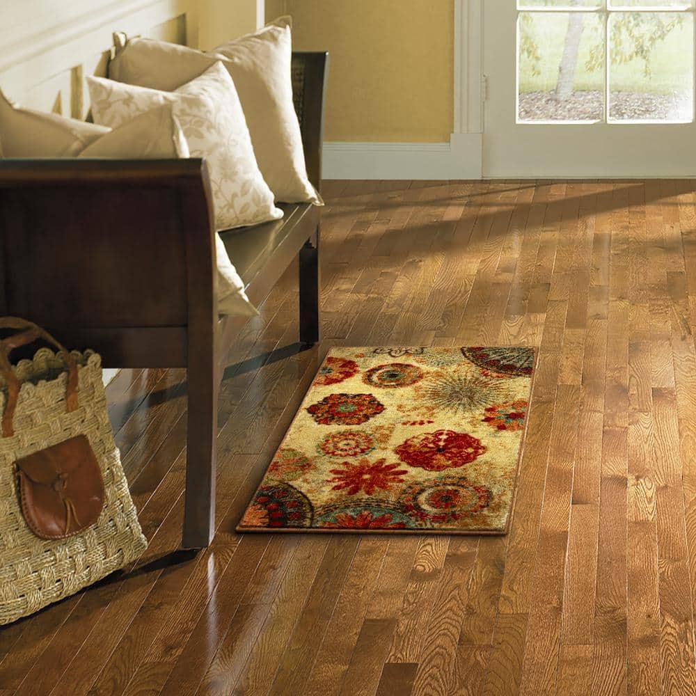 Caravan Blue Medallion Easy-Care Synthetic Rectangular Rug