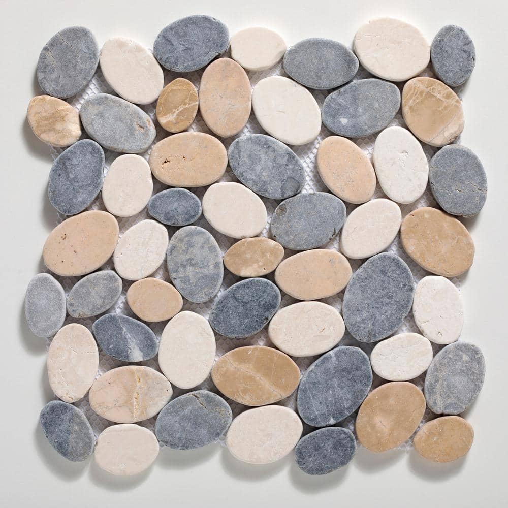 Cruz Bay Studio Natural Stone Pebbles Mosaic Wall & Floor Tile