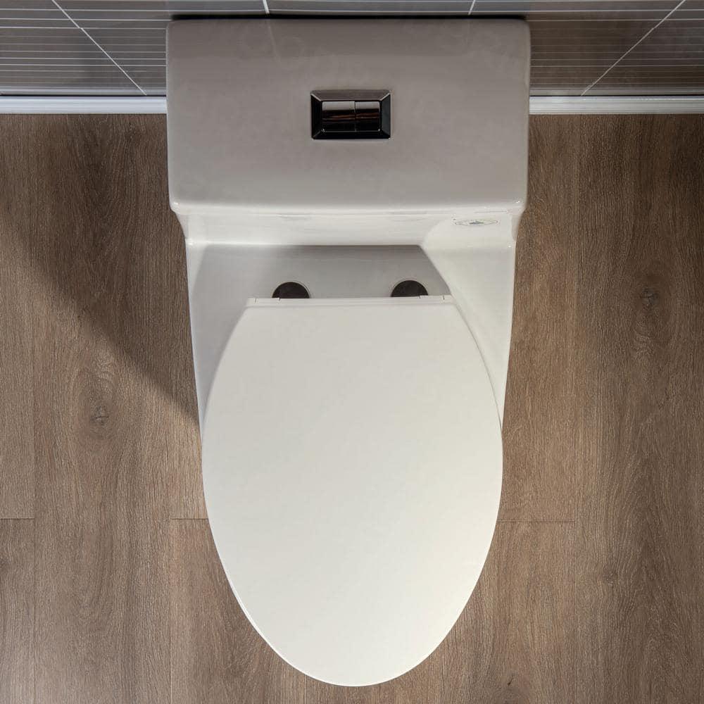 1.28 GPF Elongated ADA Height One Piece Dual-Flush Toilet with Soft-Closing Seat,MAP Flushing 1000G