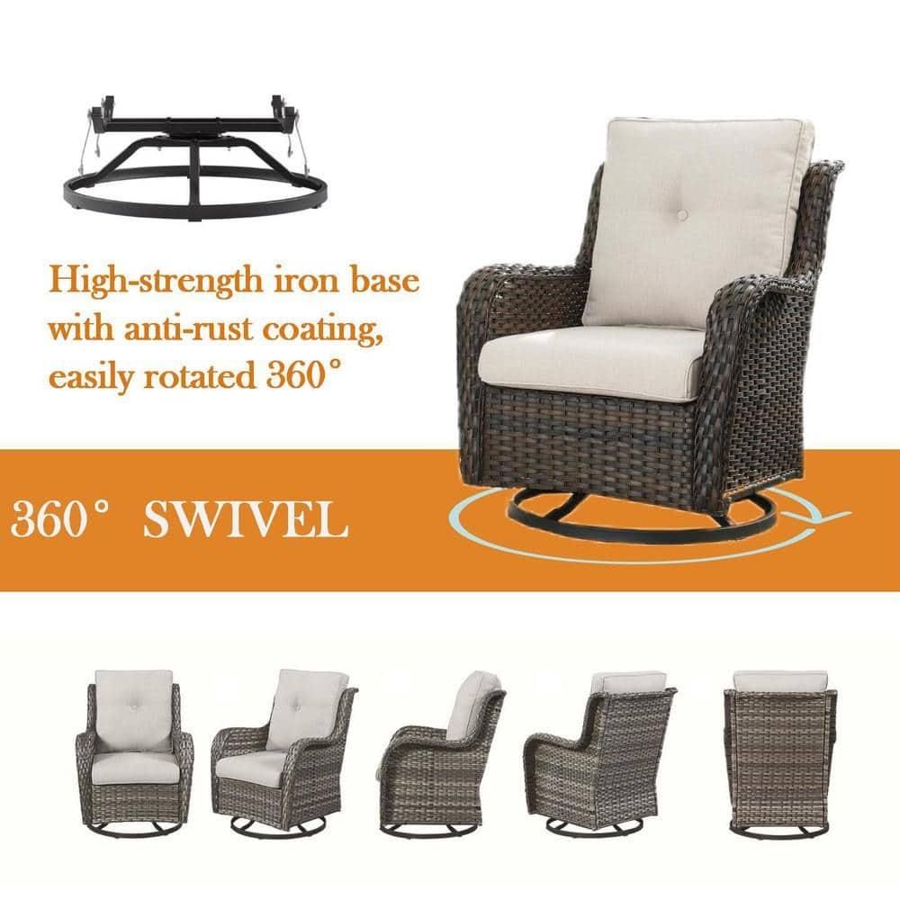 Carolina Outdoor Wicker Swivel Glide Chair with Cushions