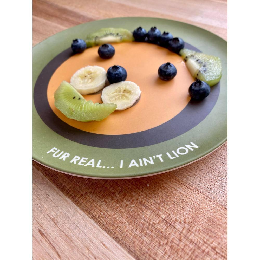 Red Rover 7" 4pk Bamboo Kids' Animal Plates: Toddler & Baby Dinnerware, Dishwasher-Safe, Off-White, Animal Theme