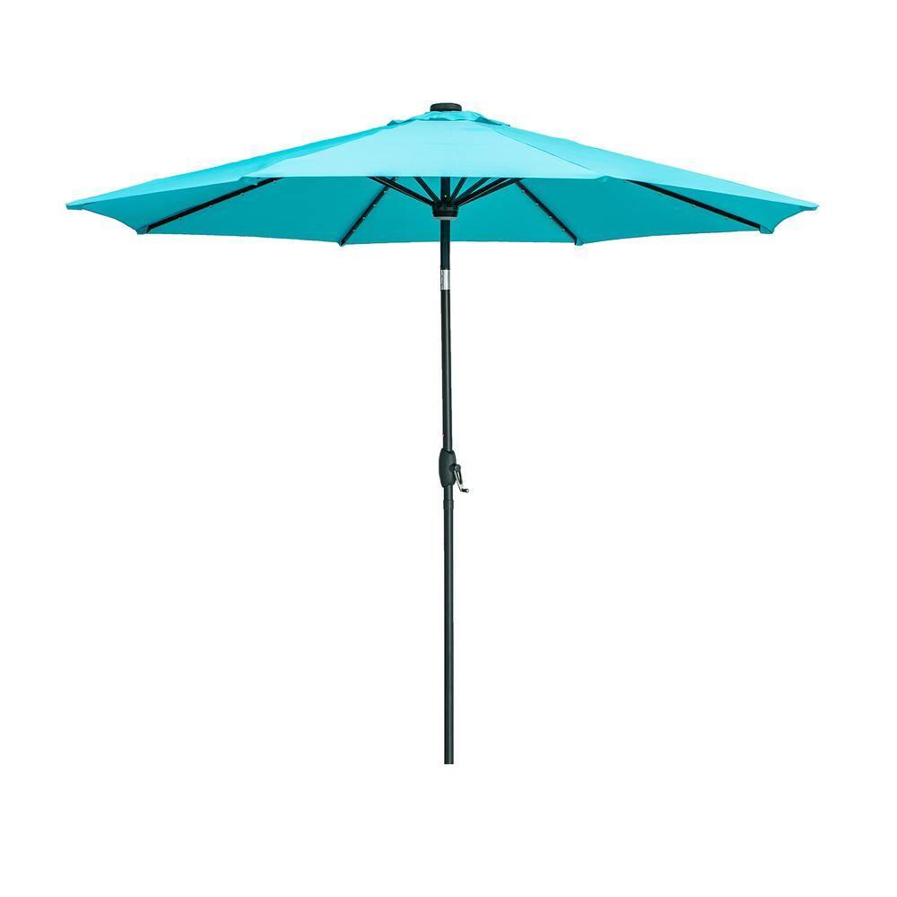 Demi Bonn Heavy Duty Market Patio Umbrella with Crank Handle and 8 Sturdy Ribs, Outdoor Table Umbrella, Yard Umbrella, Blue