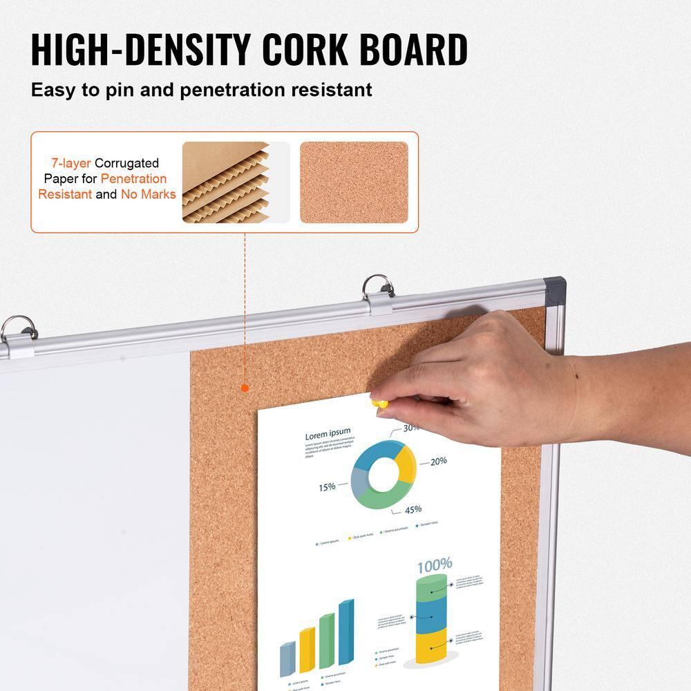 VEVOR Whiteboard & Cork Board Combo with Aluminum | Wayfair