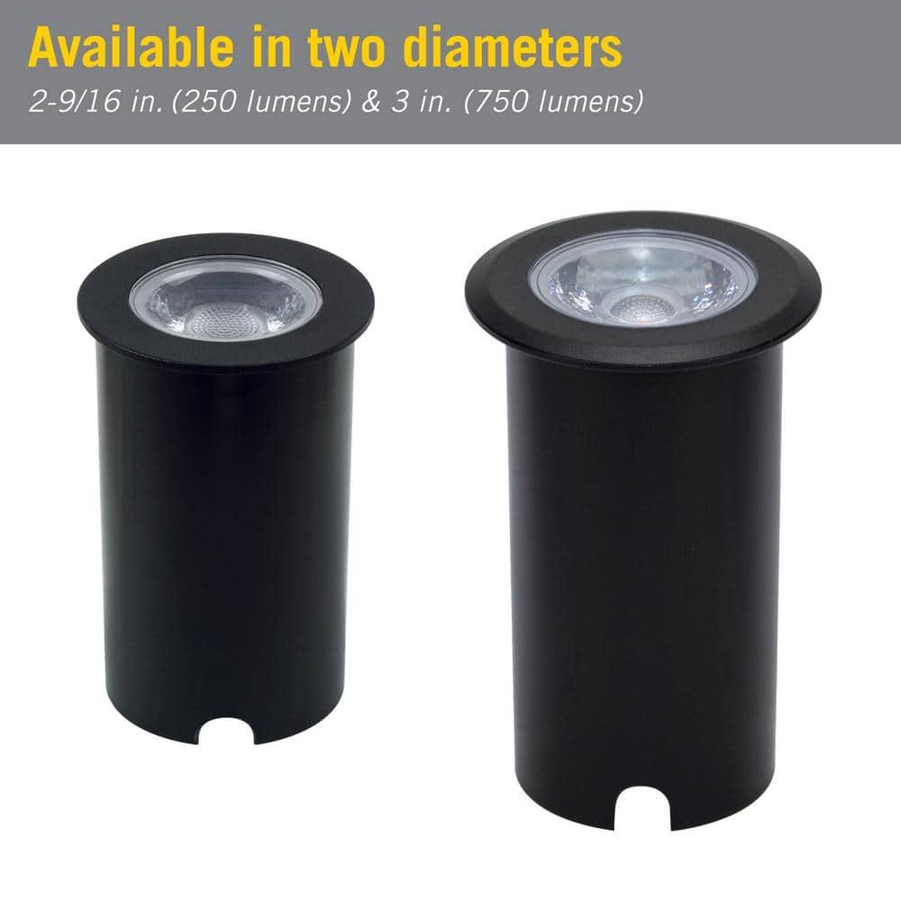 10-Watt Inground Landscape 750 Lumen Black Hardwired Integrated LED Well Light-Soft White 3000K