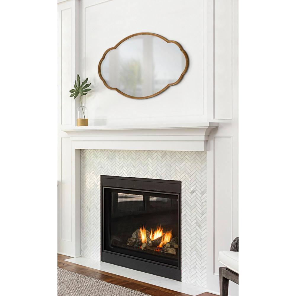 Kate and Laurel 18 x 30 Oval Wall Mirror, Gold