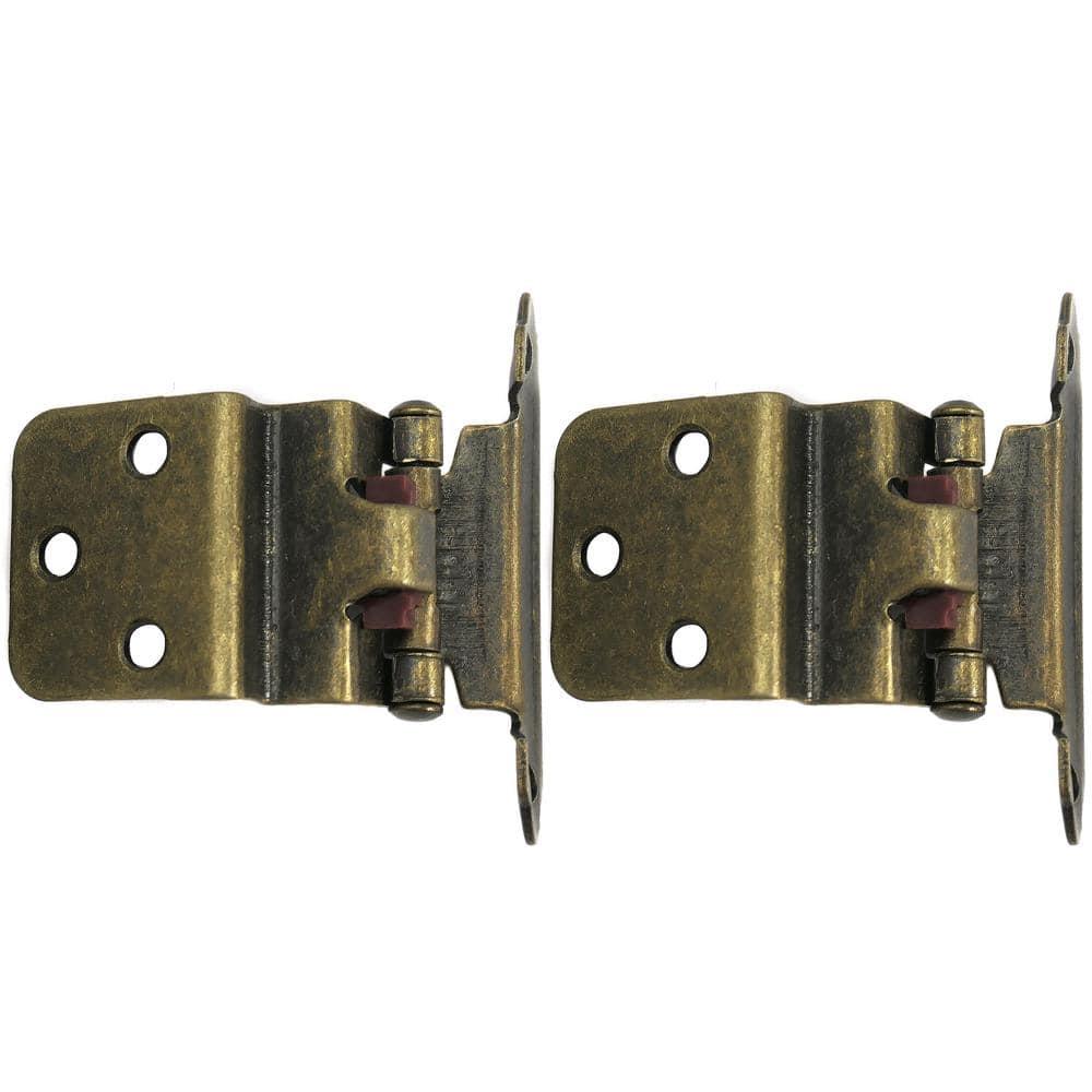 Laurey 28605 3/8" Inset Self-Closing Hinge - Antique Brass Pair