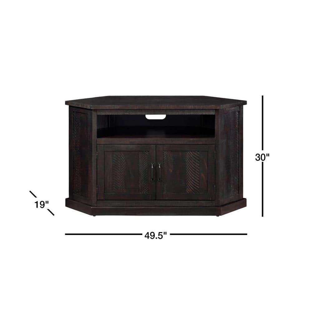 Martin Svensson Home Rustic Corner TV Stand for TVs up to 55", Espresso