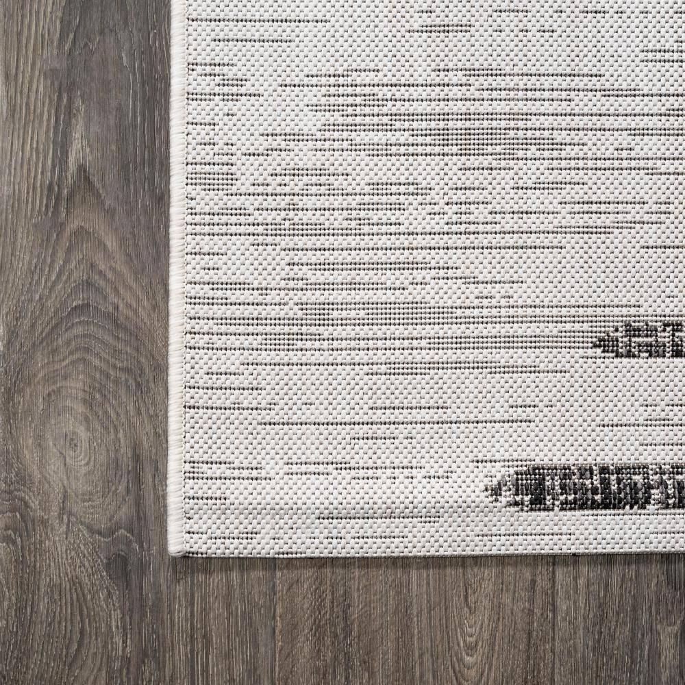 3'x5' Zolak Berber Stripe Geometric Indoor/Outdoor Area Rug, Ivory/Black - JONATHAN Y