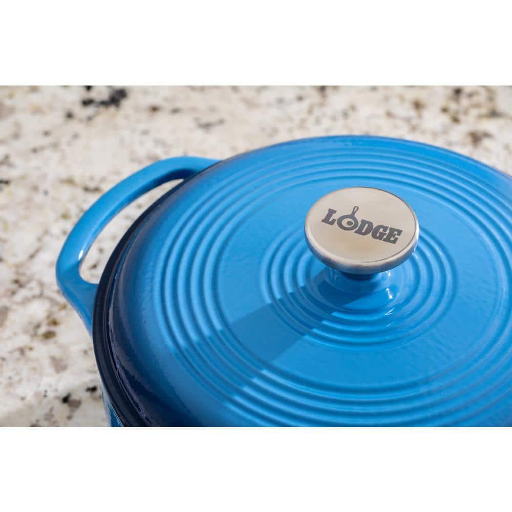 Lodge Cast Iron 4.5 Quart Enameled Dutch Oven, Blue