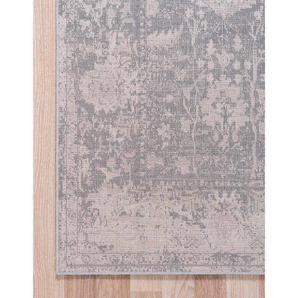 Unique Loom Portland Collection Area Rug - Central (6' 1" Square Blue/Beige)