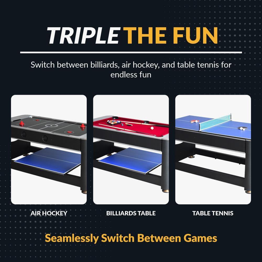 Triple Threat 3-in-1 72" Multi Game Table