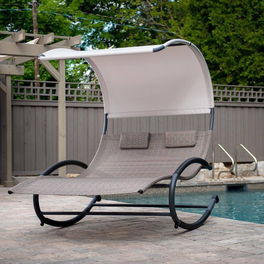 Outdoor Metal Chaise Lounge - Set of 2