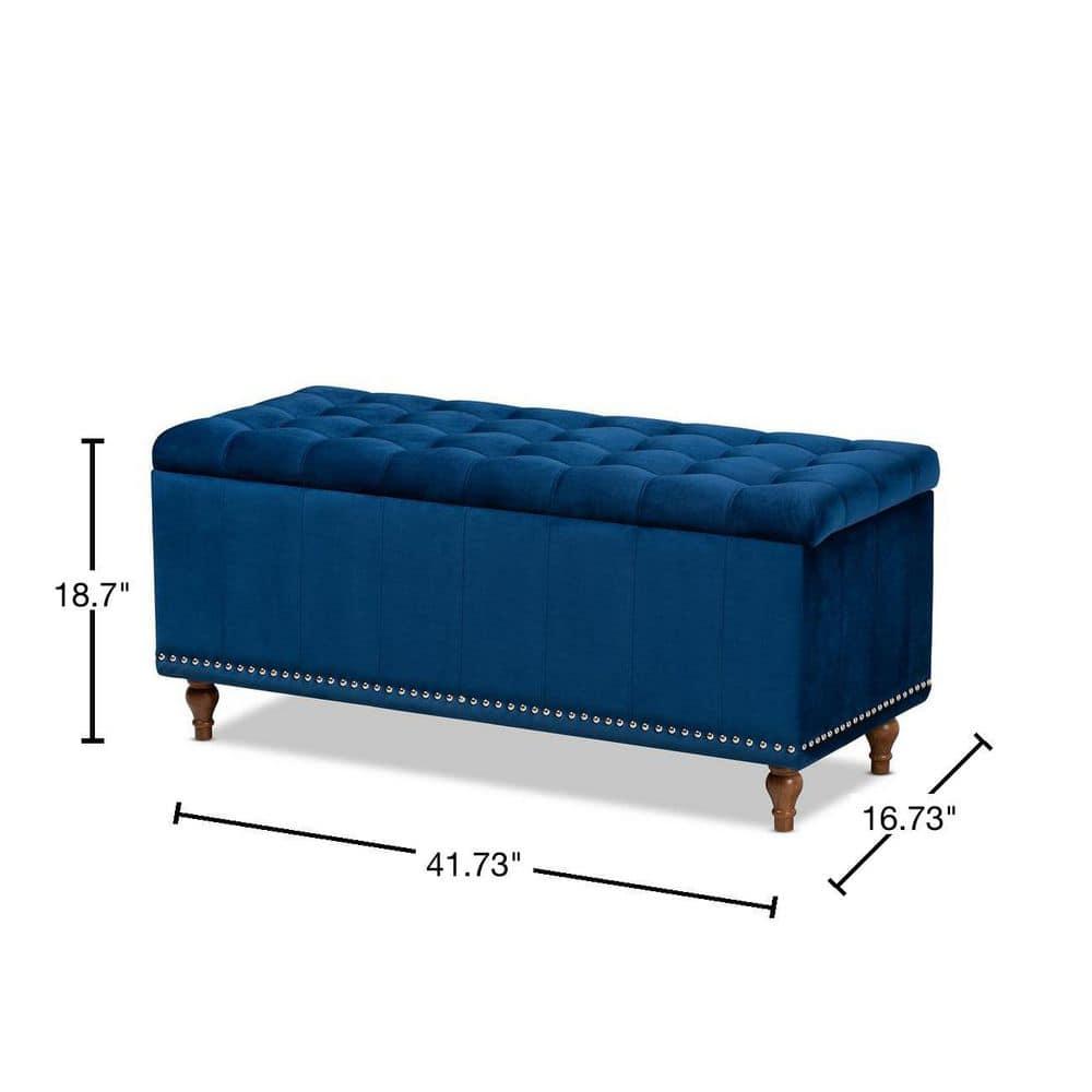 Kaylee Velvet Upholstered Button Tufted Storage Ottoman Bench: Elegant Bedroom & Living Room Decor - Baxton Studio