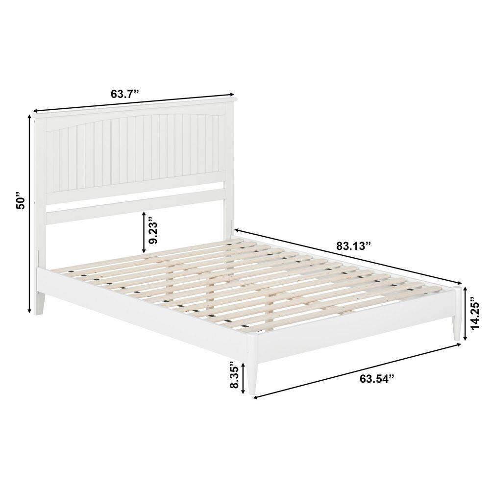 AFI Naples Queen Solid Wood Low Profile Platform Bed, White