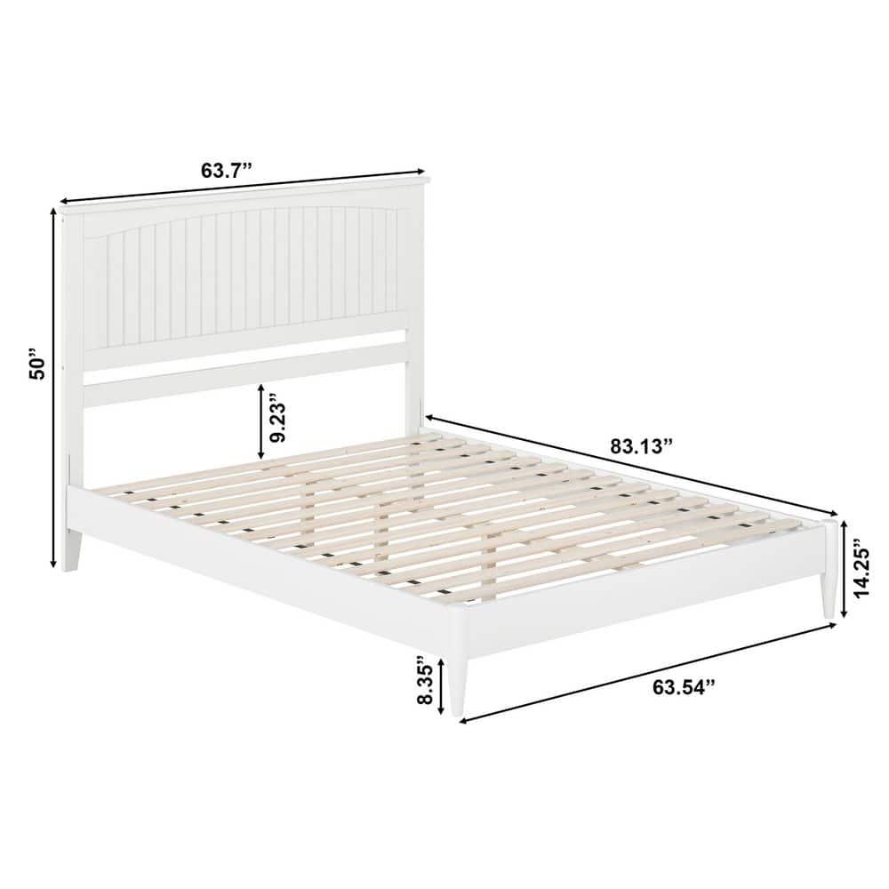 AFI Naples Queen Solid Wood Low Profile Platform Bed, White