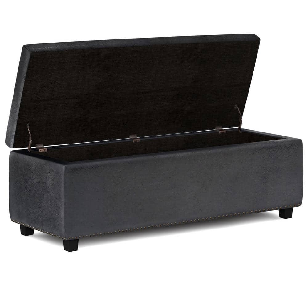 Simplihome Large Storage Ottoman Bench, Hamilton