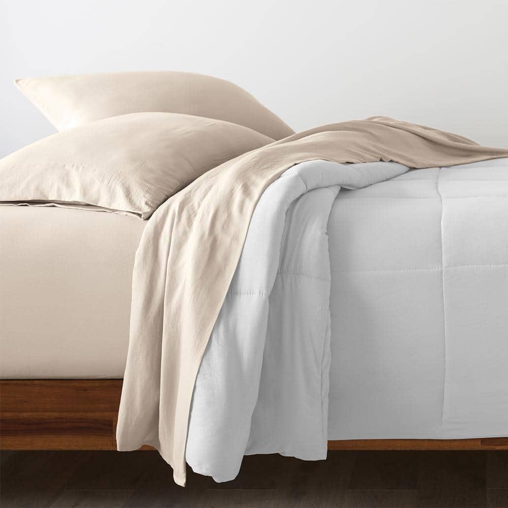 Luxe Cotton Percale Crisp and Cool Sheet Set, Queen, Sand