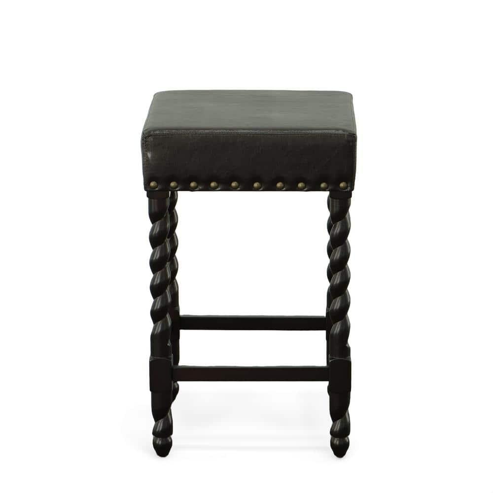 Carolina Living 24" Cadmus Counter Height Barstool Espresso and Table: Upholstered Vinyl, MDF Legs, Foam Fill