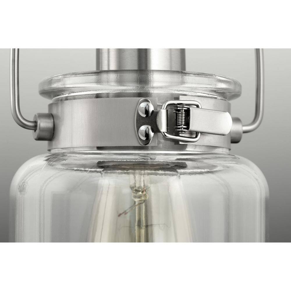 Progress Lighting Calhoun 1-Light Wall Sconce, Brushed Nickel, Parchment-Finish Glass Shade