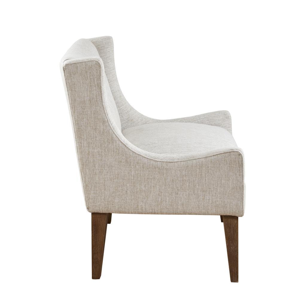 Cream and Gray Medium Wood Traditional Accent Chair