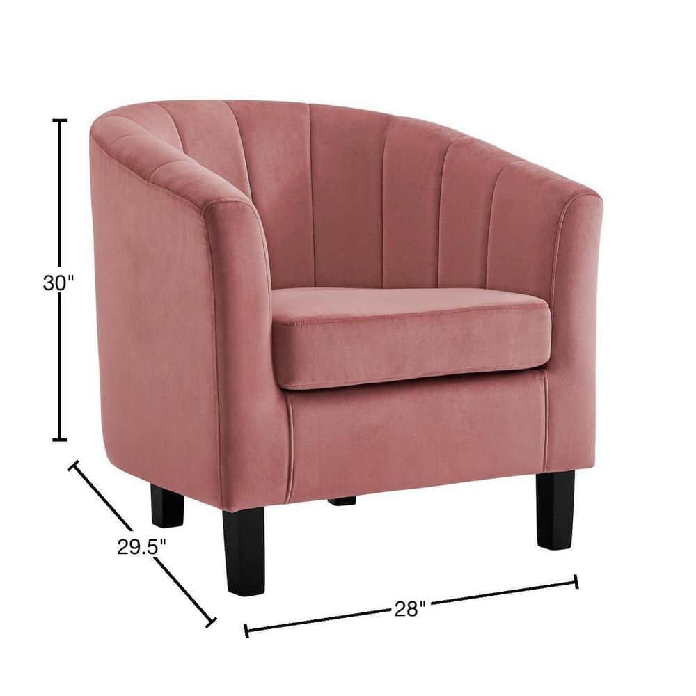 Modway Prospect Channel Tufted Performance Velvet Armchair Dusty Rose