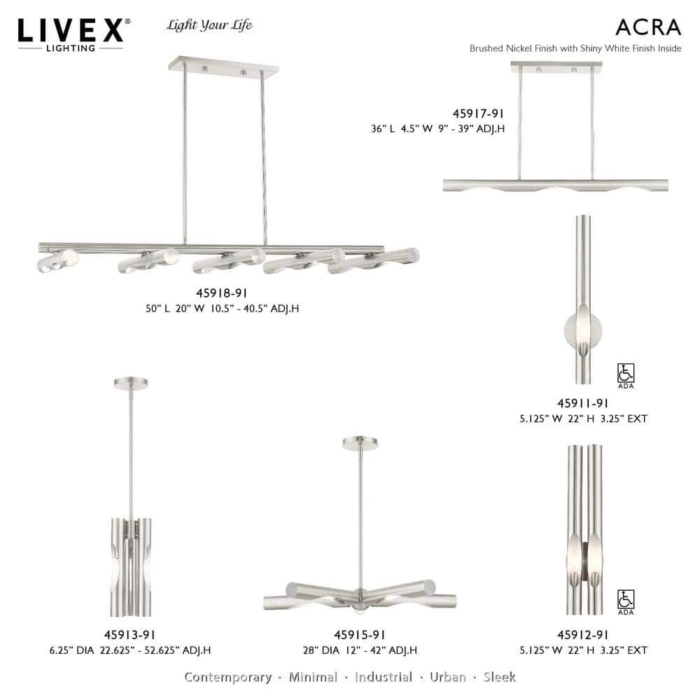 Livex Lighting Acra 3 - Light Chandelier in  Brushed Nickel