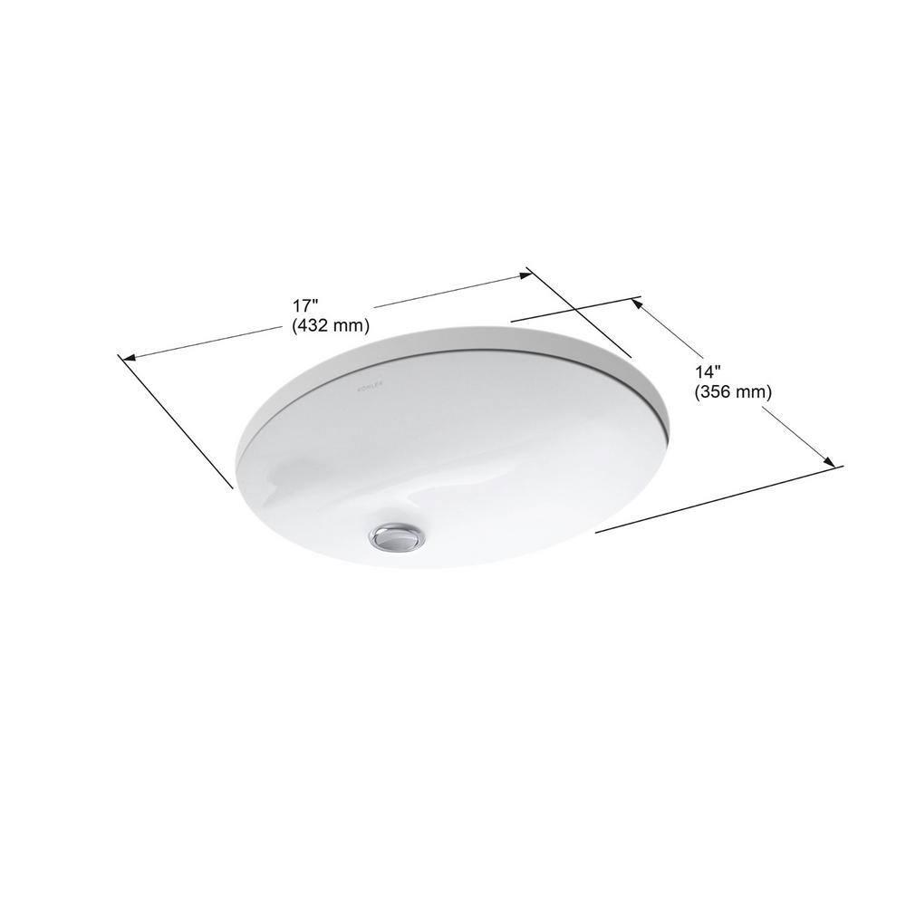 Caxton® Ceramic Oval Undermount Bathroom Sink with Overflow